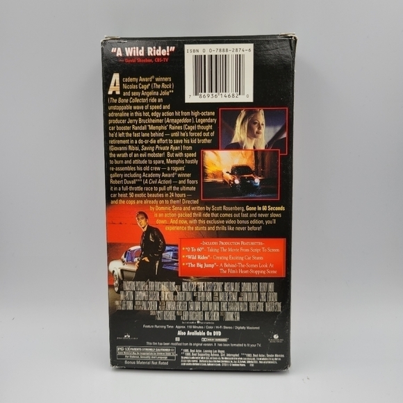 2000 Gone in 60 Seconds by Touchstone Pictures VHS Tape - Picture 2 of 2